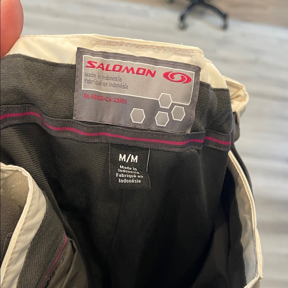 Salomon Cream and Gray Outdoor Snow Pants Size Medium - Picture 2 of 5